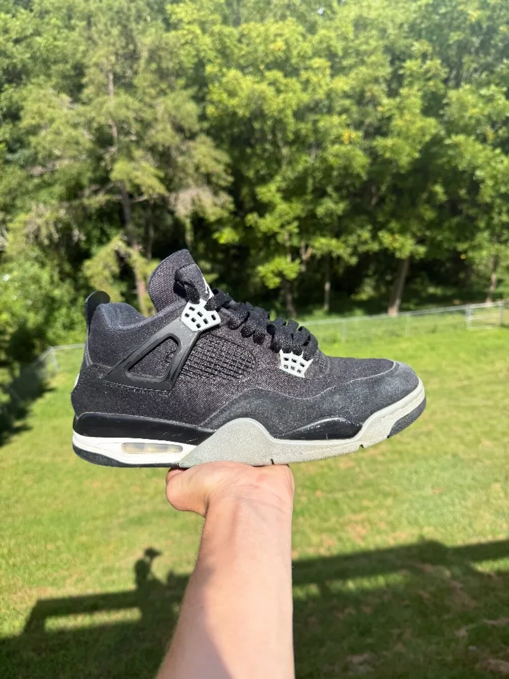 jordan 4 black canvas 10 mens!